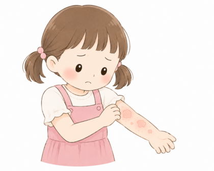 突然広がる子どもの発疹、じんましんかもしれません